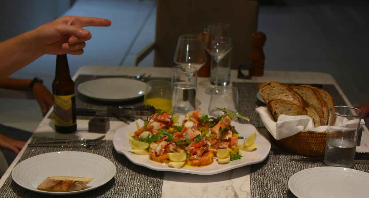 Delicious feast prepared by a villa chef