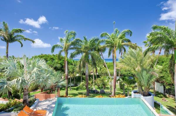 Blue Palm Villa on St. Martin Blue Palm Villa is surrounded by lush tropical greenery